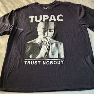 2PAC Tupac Black Tshirt With Graphics Trust Nobody Size 3XL